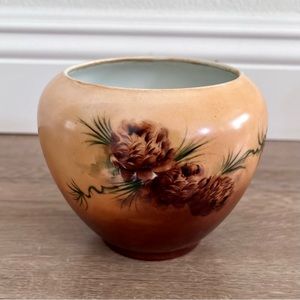 Antique 1900’s Limoges GDA France Hand Painted Porcelain‎ Jardiniere Vase Pine